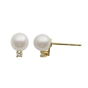 14KT Yellow Gold Akoya Pearl Earring