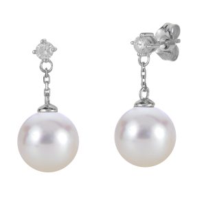 14KT White Gold Akoya Pearl Earring