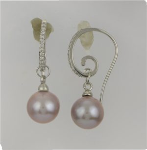14KT White Gold Freshwater Pearl Earring