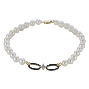 14KT Yellow Gold Freshwater Pearl Bracelet