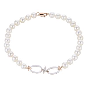14KT Rose Gold Freshwater Pearl Bracelet