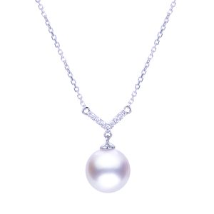 14KT White Gold Akoya Pearl Necklace