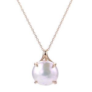 14KT Yellow Gold Freshwater Coin Pearl Pendant