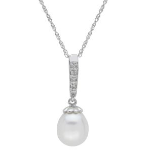 14KT White Gold Freshwater Pearl Pendant