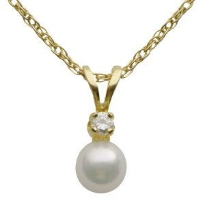 14KT Yellow Gold Akoya Pearl Pendant