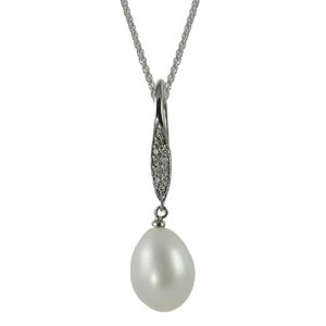 14KT White Gold Freshwater Pearl Pendant