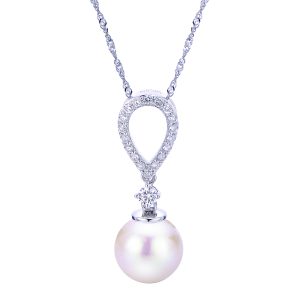 14KT White Gold Akoya Pearl Pendant