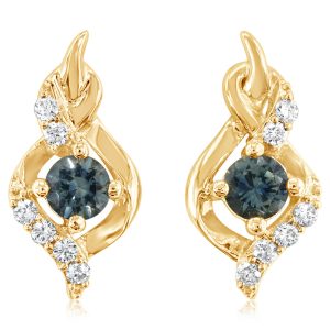 14K Yellow Gold Montana/Diamond Earrings