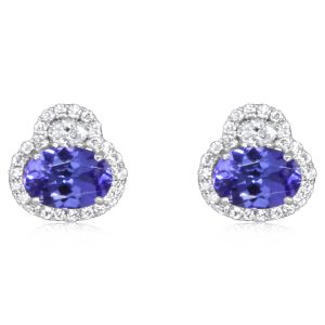 14K White Gold Tanzanite/Diamond Earrings