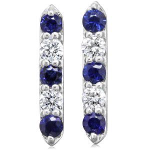 14K White Gold Sapphire/Diamond Earrings