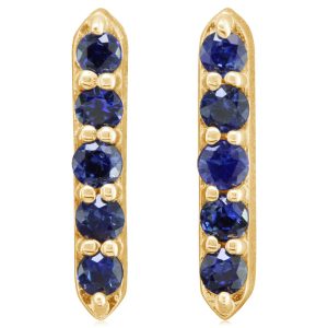14K Yellow Gold Sapphire Earrings