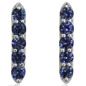 14K White Gold Yogo Sapphire Earrings