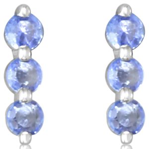 14K White Gold Yogo Sapphire Earrings