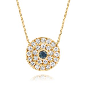 14K Yellow Gold Montana Sapphire/Diamondneckpiece