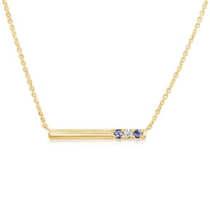 14K Yellow Gold Yogo Sapphire/Diamond Neckpiece