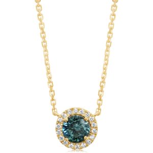 14K Yellow Gold Montana Sapphire/Diamond Neckpiece
