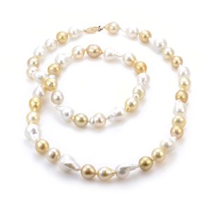 14KT Yellow Gold Golden South Sea Pearl Necklace