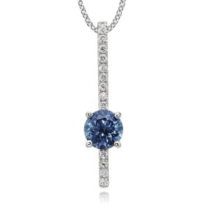 14K Yellow Gold Montana Sapphire/Diamond Pendant