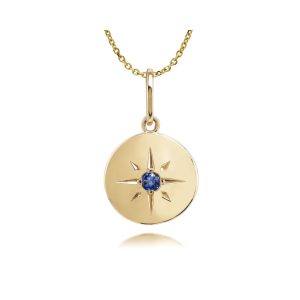 14K Yellow Gold Star Sapphire Pendant