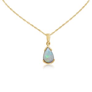 14K Yellow Gold Australian Opal Pendant