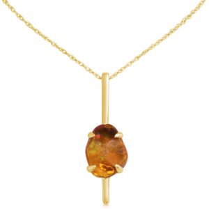 14K White Gold Mexican Fire Opal Pendant
