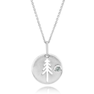 Sterling Silver Montana Sapphire Tree Pendant