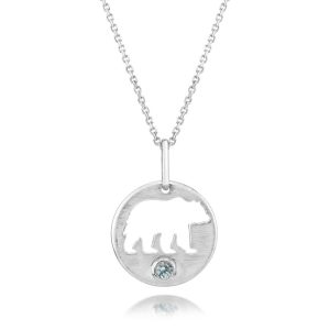 Sterling Silver Montana Sapphire Bear Pendant