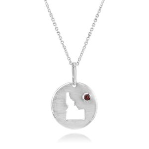 Sterling Silver Idaho Garnet Idaho Pendant