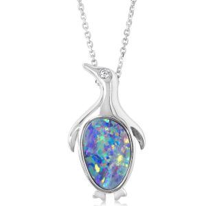 Sterling Silver Australian Opal Doublet Pendant