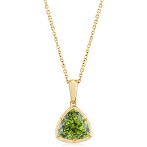 14K Yellow Gold 9mm Trillion Peridot Pendant