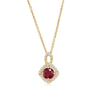 18K Yellow Gold Ruby/Diamond Pendant