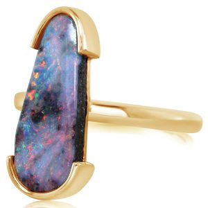 14K Yellow Gold Australian Boulder Opal Ring