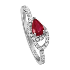 14K White Gold Ruby/Diamond Ring