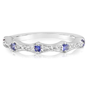14K White Gold Sapphire/Diamond Ring