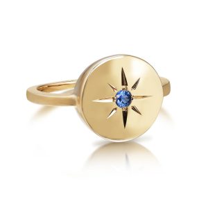14K Yellow Gold Star Sapphire Ring