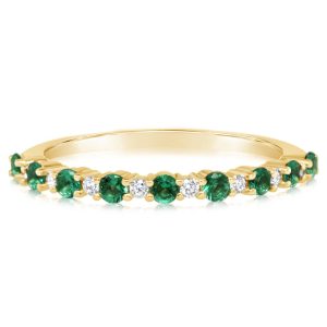 14K Yellow Gold Emerald/Diamond Ring