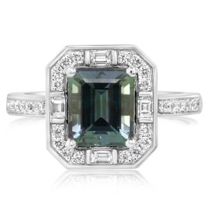 Platinum Peacock Tanzanite/Diamond Ring