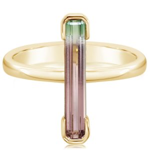 14K Yellow Gold Bi-Color Tourmaline Ring