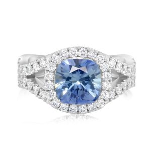 Platinum Montana Sapphire/Diamond Ring