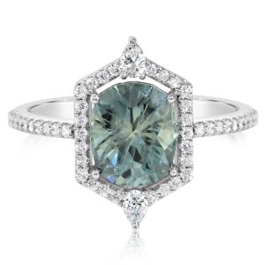 Platinum Montana Sapphire/Diamond Ring