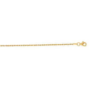 10K Gold 1.6mm Solid Diamond Cut Royal Rope Chain