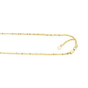 10K Gold 1.2mm Adjustable Sparkle Chain
