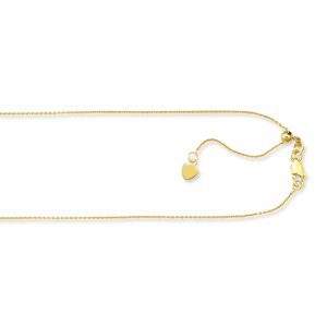 10K Gold 1.1mm Adjustable Cable Chain