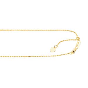 10K Gold 0.95mm Adjustable Rope Chain