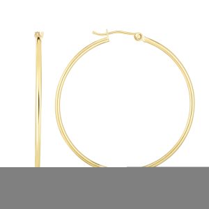 10K Gold 1.5x40mm Hoop Earring