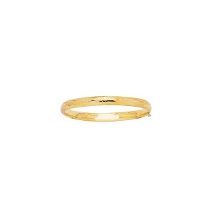 14K Gold 5.5.mm Filagree Pattern & Florentine Finish Bangle