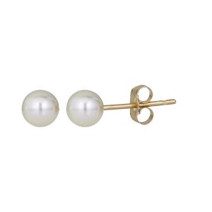 14K Gold  5MM Pearl Stud Earring