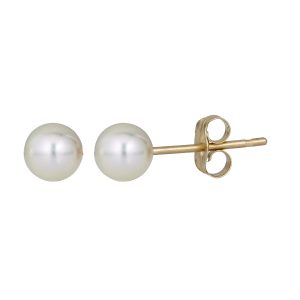 14K Gold  6MM Pearl Stud Earring