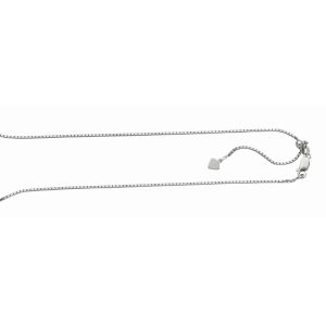 Silver 1.4mm Adjustable Box Chain