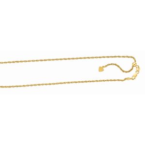 Silver 1.5mm Adjustable Yellow Rope Chain